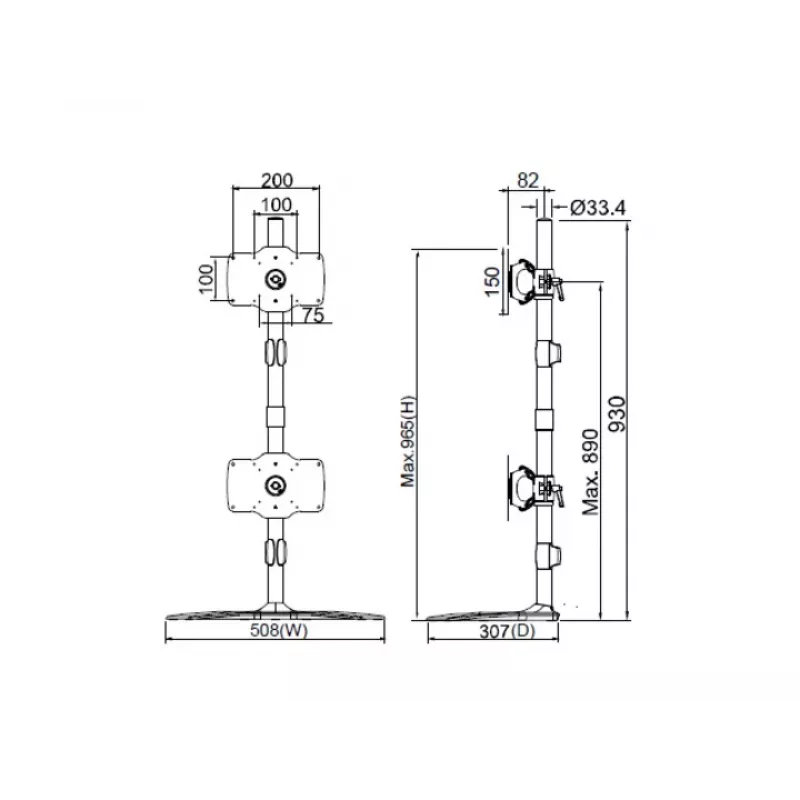 Multibrackets M VESA Desktopmount soporte individual set de ampliación 24