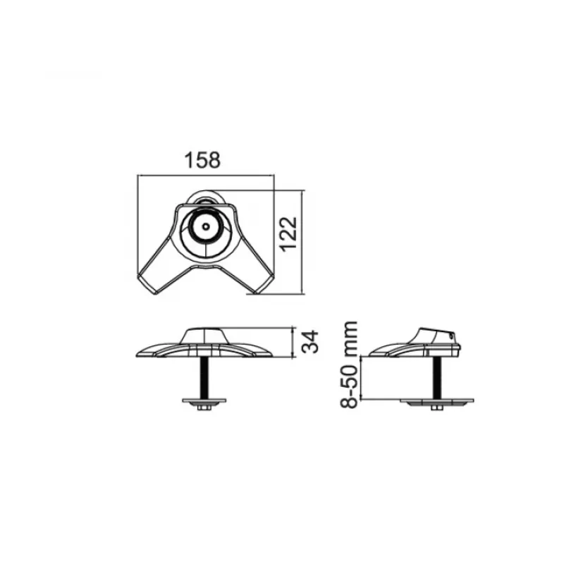 Base pasacables Multibrackets M Desktopmount para soporte de monitor individual/doble/triple negro modelo