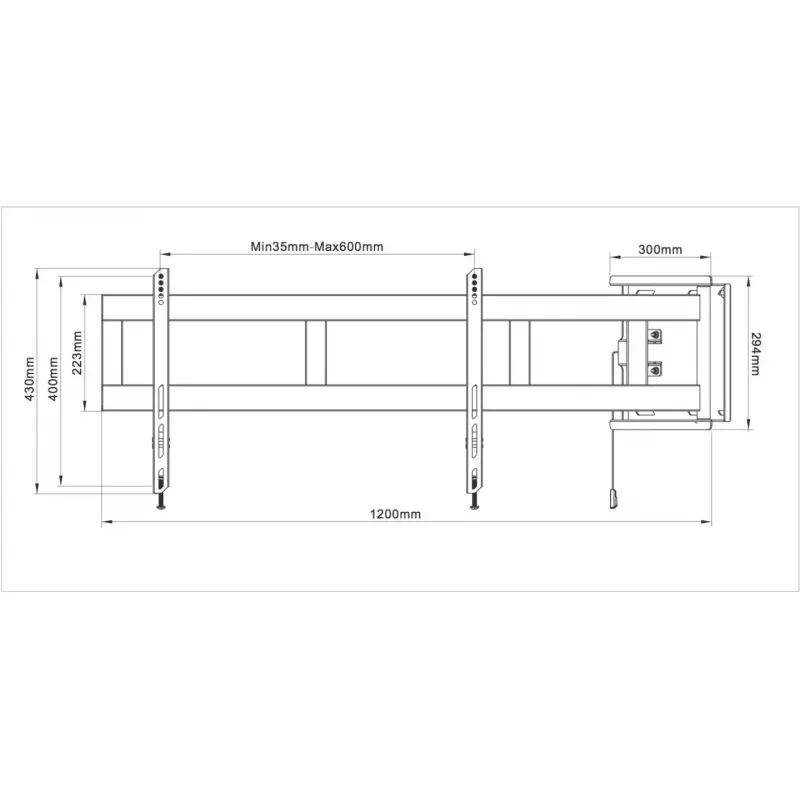 Multibrackets M brazo oscilante universal 180 grados large negro 75 kg 48-69