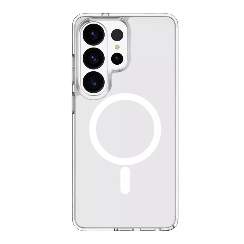 Cellularline Clear Mag - funda transparente ultrarresistente para Galaxy S26 Ultra con borde de goma, compatible con el ecosistema Qi2 y accesorios magnéticos, tratada contra el amarilleo.