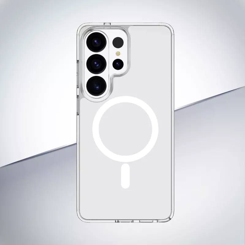 Cellularline Clear Mag - funda transparente ultrarresistente para Galaxy S26 Ultra con borde de goma, compatible con el ecosistema Qi2 y accesorios magnéticos, tratada contra el amarilleo.