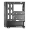 Mars Gaming MCN2 caja para PC gaming ATX con frontal de ventana lateral completa, rejilla, diseño de doble cámara, ventilador trasero de 12cm, negra