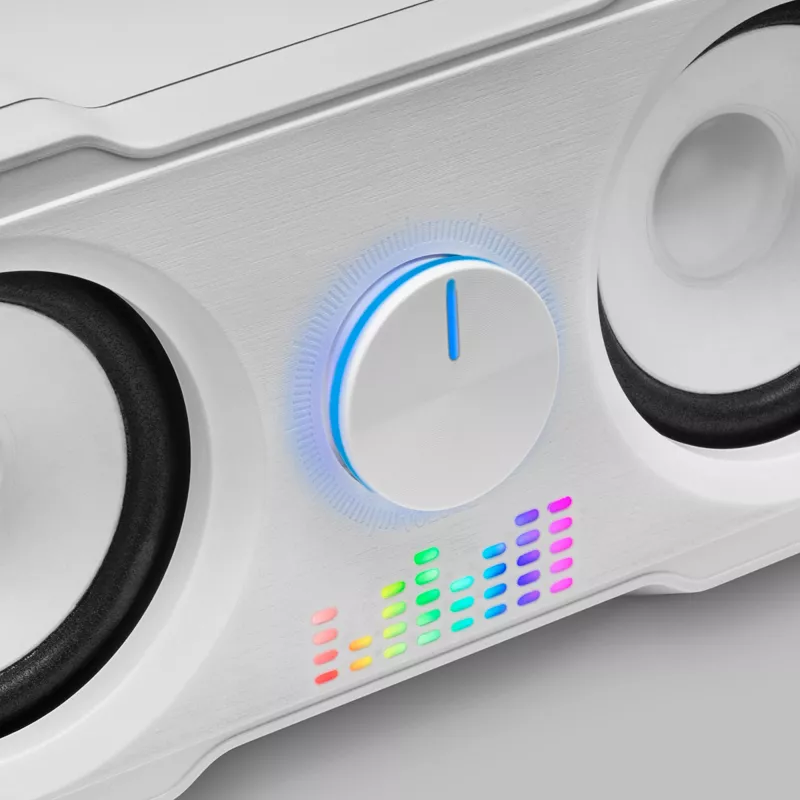 Mars Gaming MS22W altavoces gaming compactos 2.2 RGB Flow subwoofer + 4 altavoces activos sonido DSP 35W blancos