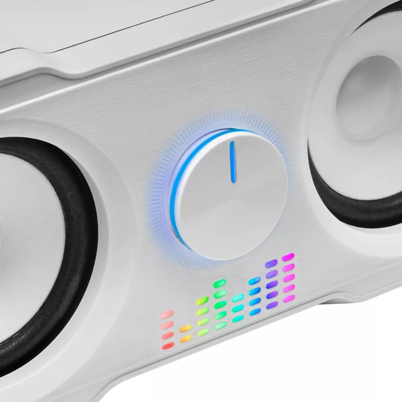 Mars Gaming MS22W altavoces gaming compactos 2.2 RGB Flow subwoofer + 4 altavoces activos sonido DSP 35W blancos