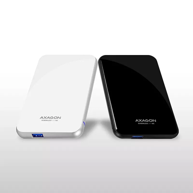 AXAGON EE25-S6 - carcasa para HDD / SSD - 2,5 inch - SATA - Serial ATA II - Serial ATA III - 5 Gbit/s - conectividad USB - blanca