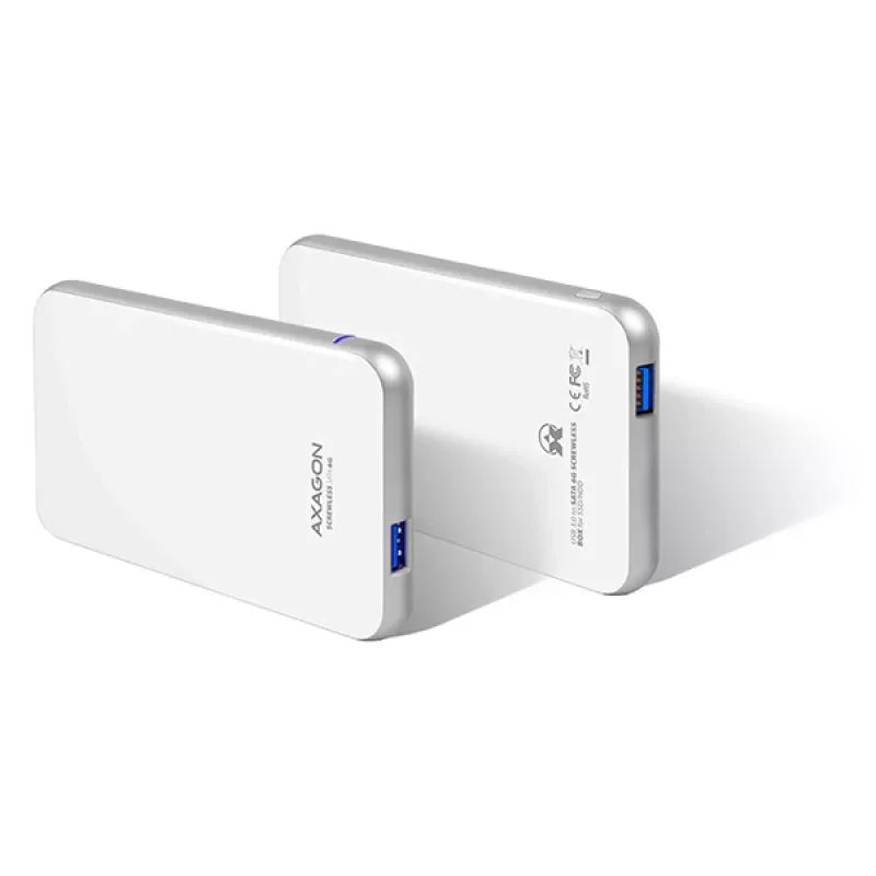 AXAGON EE25-S6 - carcasa para HDD / SSD - 2,5 inch - SATA - Serial ATA II - Serial ATA III - 5 Gbit/s - conectividad USB - blanca