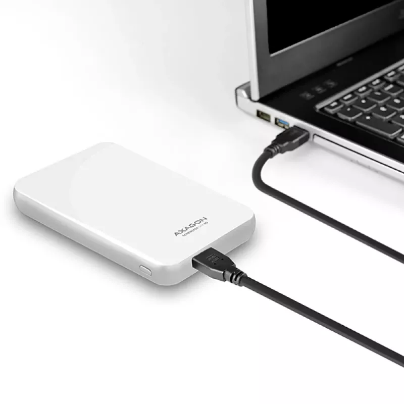 AXAGON EE25-S6 - carcasa para HDD / SSD - 2,5 inch - SATA - Serial ATA II - Serial ATA III - 5 Gbit/s - conectividad USB - blanca
