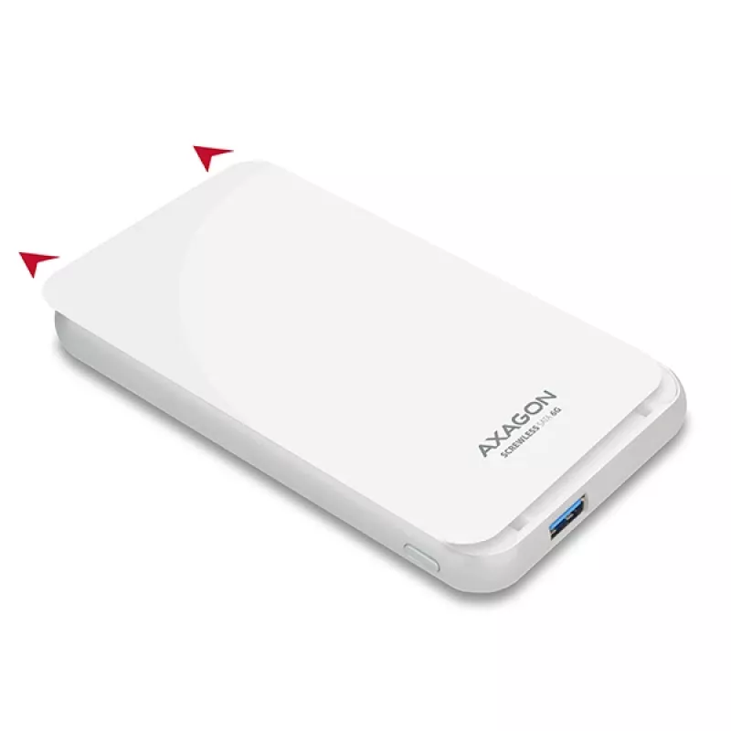 AXAGON EE25-S6 - carcasa para HDD / SSD - 2,5 inch - SATA - Serial ATA II - Serial ATA III - 5 Gbit/s - conectividad USB - blanca
