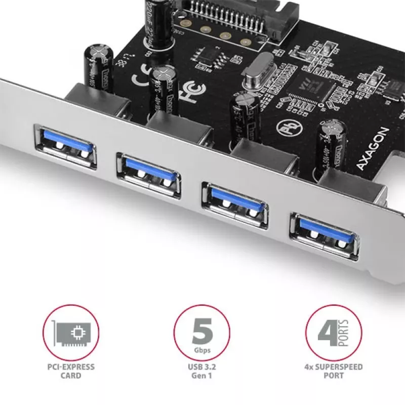 Axagon PCEU-430VL tarjetas adaptadoras/interfaces interna USB 3.2 Gen 1 (3.1 Gen 1)