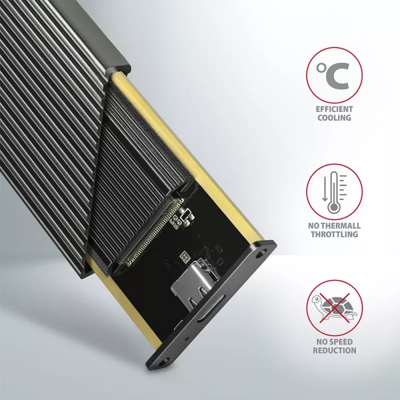 AXAGON EEM2-XR - cubierta - metal - plata - M.2 - cualquier marca - 112 mm