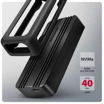 Axagon EEM2-40G carcasa para SSD M.2 NVMe USB-C 40Gbps, aluminio ARMORED