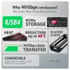 Axagon EEM2-40G carcasa para SSD M.2 NVMe USB-C 40Gbps, aluminio ARMORED