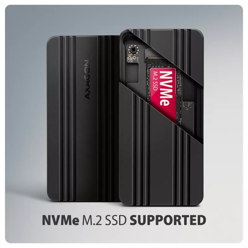 Axagon EEM2-40G carcasa para SSD M.2 NVMe USB-C 40Gbps, aluminio ARMORED