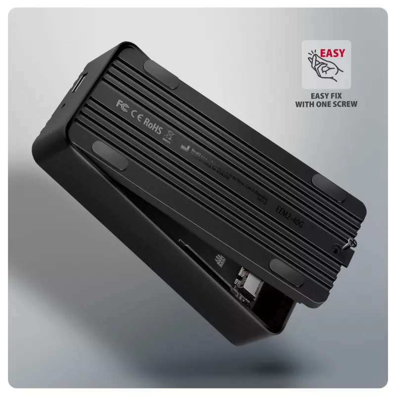 Axagon EEM2-40G carcasa para SSD M.2 NVMe USB-C 40Gbps, aluminio ARMORED