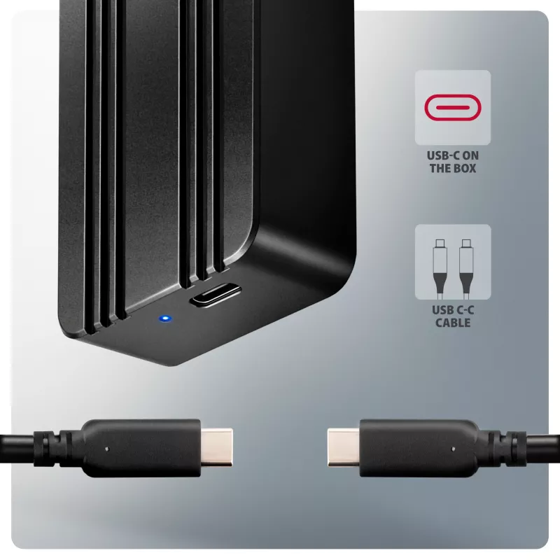 Axagon EEM2-40G carcasa para SSD M.2 NVMe USB-C 40Gbps, aluminio ARMORED