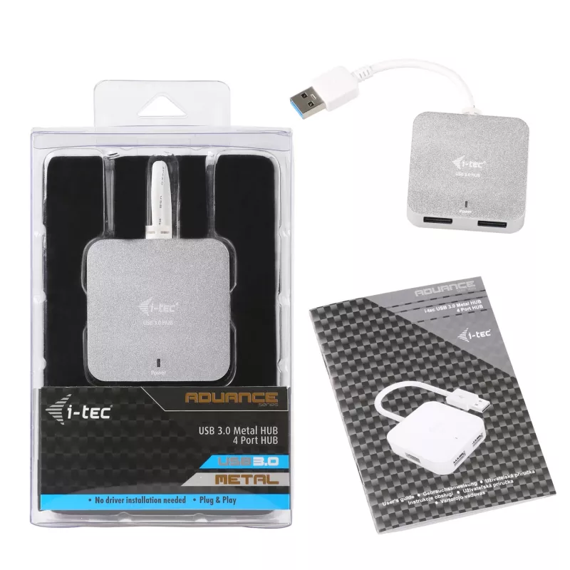 i-tec metal USB 3.0 hub pasivo 4 puertos