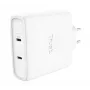Cargador TRUST Maxo 100W 2 puertos USB-C GaN — 100 W, 2x USB-C, 20 V máx, AC, interior, cable de 2 m, blanco