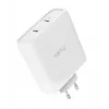 Cargador TRUST Maxo 100W 2 puertos USB-C GaN — 100 W, 2x USB-C, 20 V máx, AC, interior, cable de 2 m, blanco