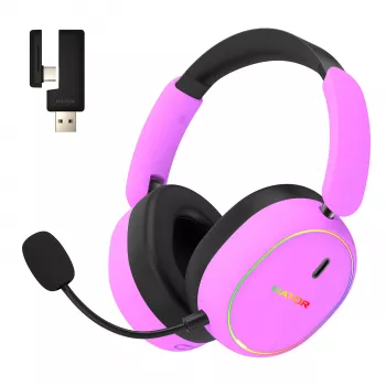 HATOR Phoenix 2 auriculares inalámbricos cable e inalámbrico diadema gaming USB Type-C / USB Type-A Bluetooth violeta
