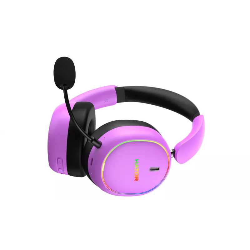 HATOR Phoenix 2 auriculares inalámbricos cable e inalámbrico diadema gaming USB Type-C / USB Type-A Bluetooth violeta
