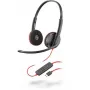 Auriculares HP POLY Blackwire 3225 — con cable, USB Type-A, diadema, oficina/call center, 121 g, negro/rojo