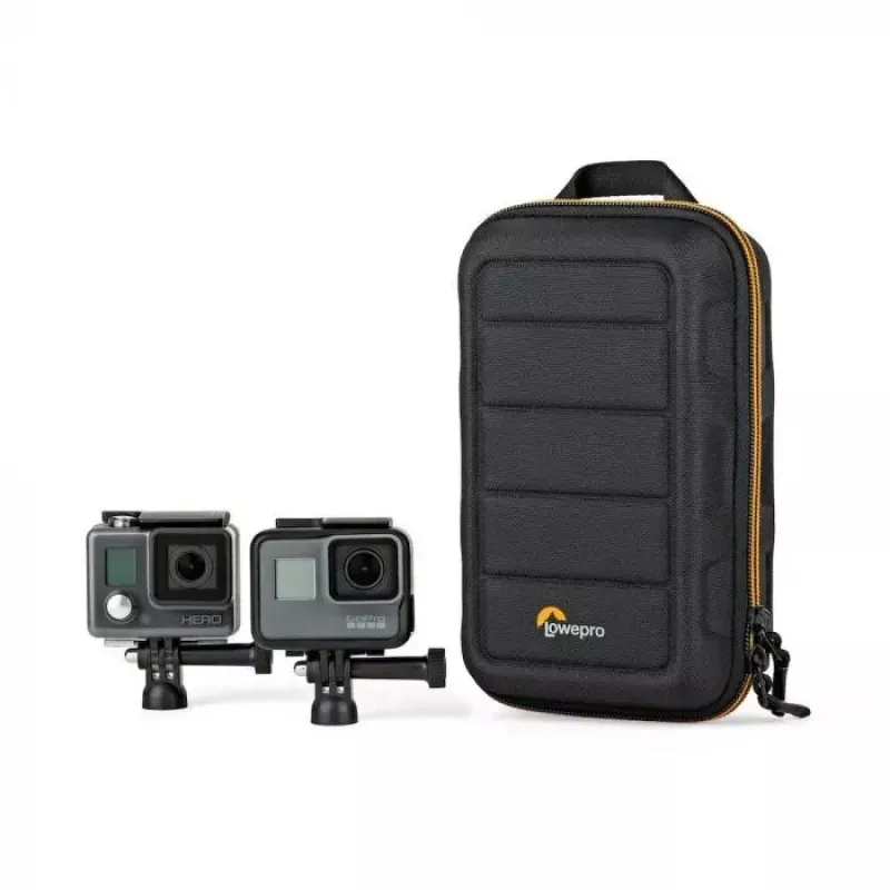 Funda para cámara Lowepro HARDSIDE CS 60 — funda rígida, compacta, 140×85×227 mm, negra/naranja