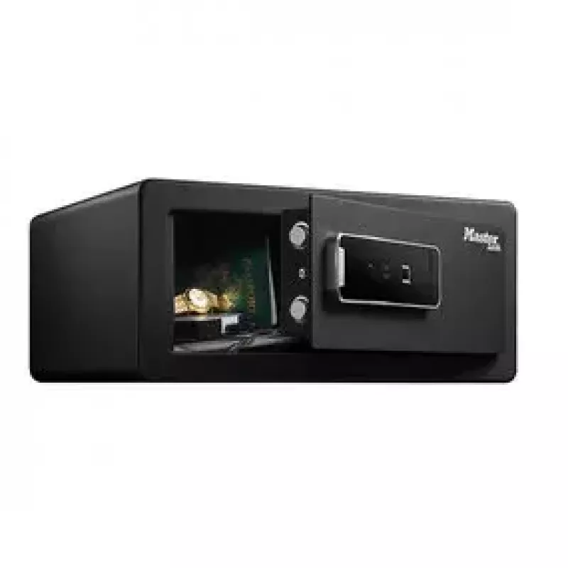 Caja fuerte de pie MASTER LOCK LX110BEURHRO negra 2 llaves lector de huellas