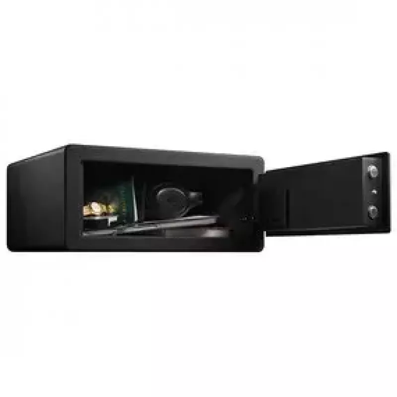 Caja fuerte de pie MASTER LOCK LX110BEURHRO negra 2 llaves lector de huellas