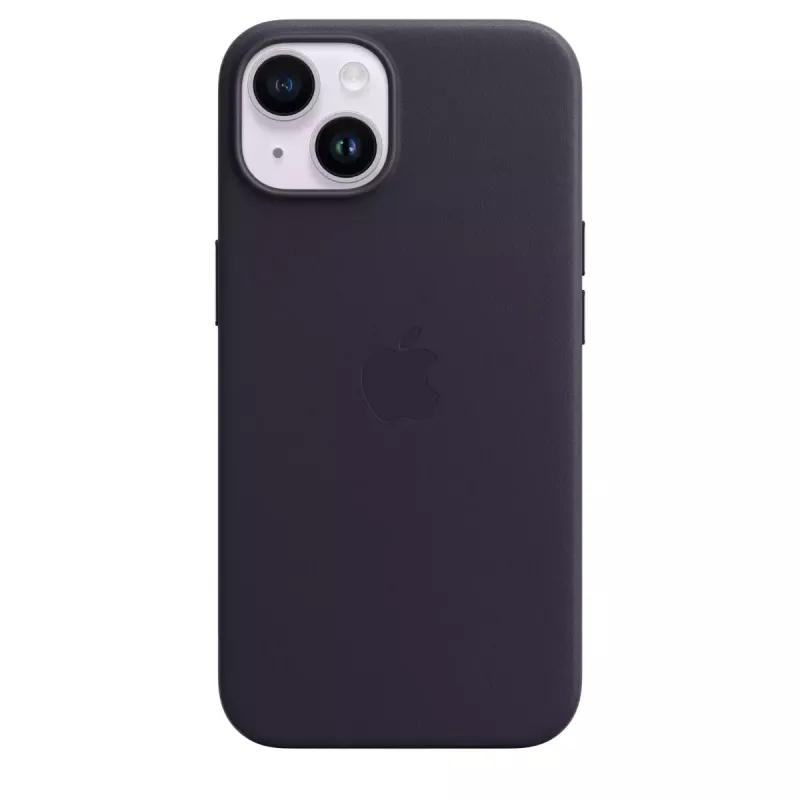 Funda MagSafe de piel para Apple iPhone 14 — violeta, compatible con 6,1 pulgadas