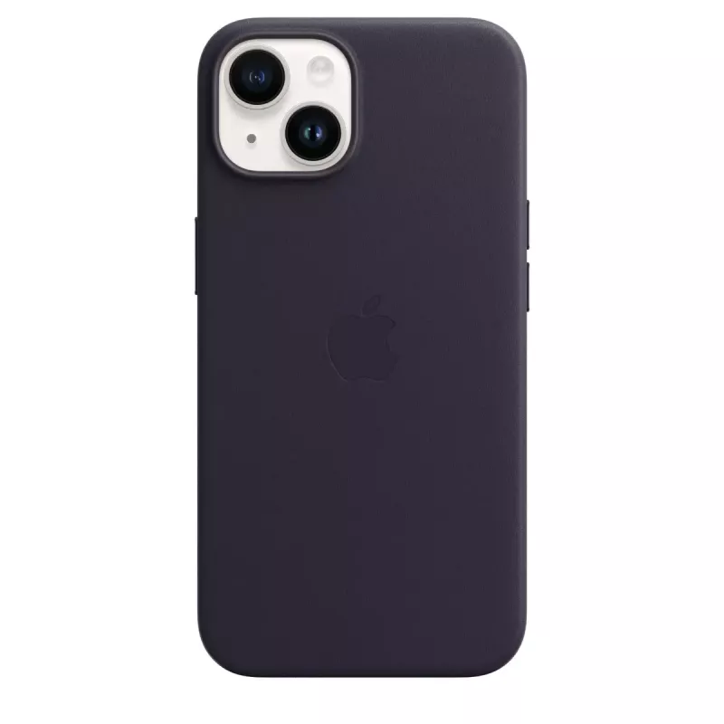 Funda MagSafe de piel para Apple iPhone 14 — violeta, compatible con 6,1 pulgadas