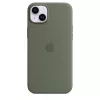 Funda Apple iPhone 14 Plus de silicona con MagSafe oliva