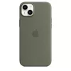 Funda Apple iPhone 14 Plus de silicona con MagSafe oliva