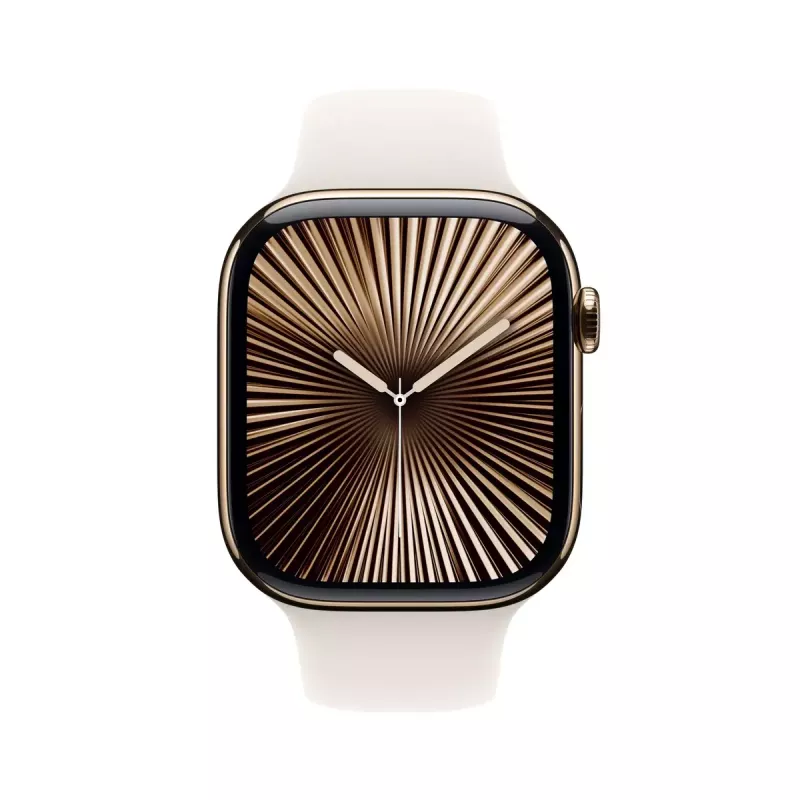 Smartwatch Apple Watch Series 10 GPS + Cellular 46 mm carcasa de titanio dorado correa deportiva Starlight M/L