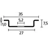 Accesorio para canaleta HellermannTyton 181-47061 — separador de acero 35 mm x 7,5 mm