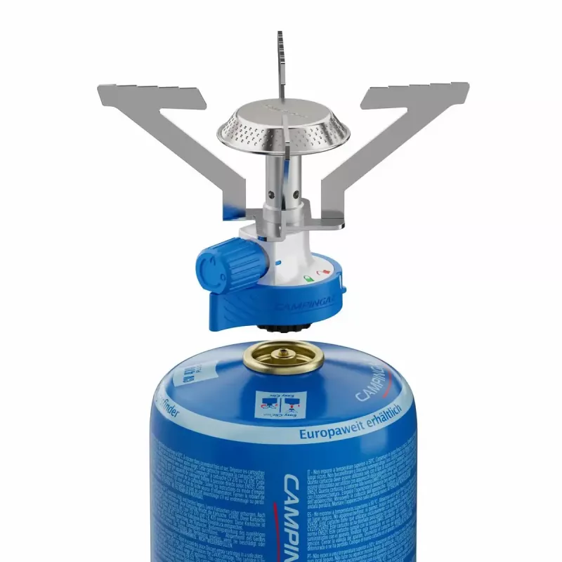 Hornillo de camping de combustible líquido Campingaz 2227471 — un quemador, gas natural, 200 g, 95 mm de altura, 13,5 cm de diámetro