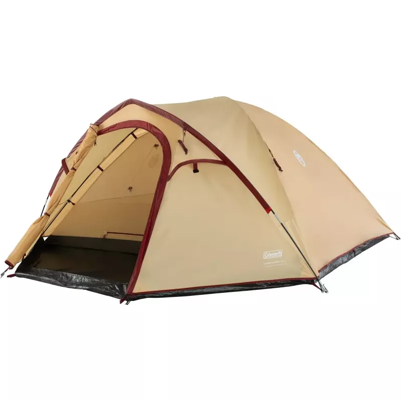 Tienda de campaña de verano COLEMAN Darwin 4 Plus para 4 personas — beige/rojo oscuro