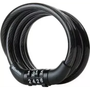 Candado de cable en espiral MASTERLOCK Coiled Cord 8143EURDPRO 120 cm — cable de seguridad para dispositivos