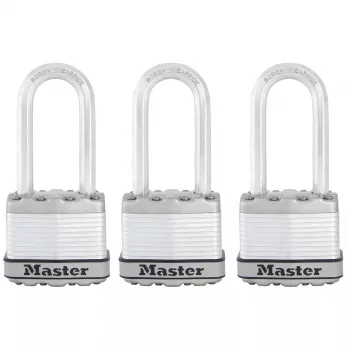 Candado MASTER LOCK 45 mm Excell laminado pack de 3 con arco de 51 mm