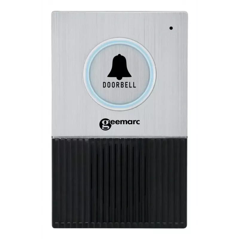 Timbre RING Geemarc 595 U.L.E Wireless IP44 pila AA 50 m de alcance negro/plata