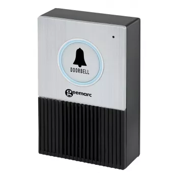 Timbre RING Geemarc 595 U.L.E Wireless IP44 pila AA 50 m de alcance negro/plata