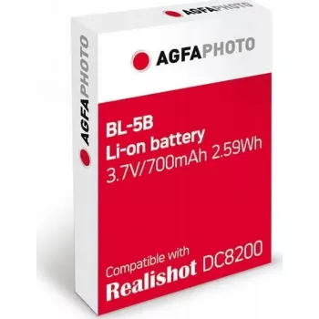 Batería de cámara recargable AgfaPhoto BL-5B (sustituta de BL-5B) 3,7 V / modelos compatibles