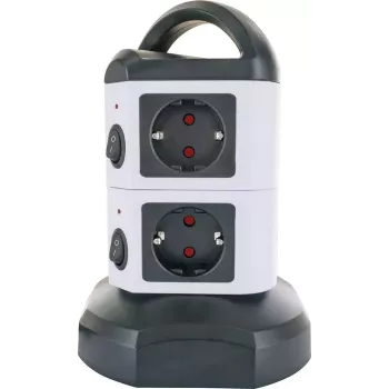 Regleta de alimentación Schwaiger STDT2718 1,8 m 7 tomas de corriente para interior negro blanco