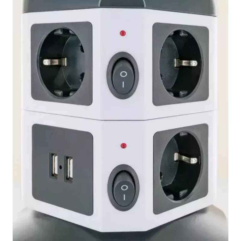 Regleta de alimentación Schwaiger STDT2718 1,8 m 7 tomas de corriente para interior negro blanco