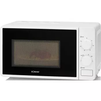 Microondas solo Bomann MW 6014 CB — 700 W, 20 L, plato giratorio 245 mm, 6 niveles de potencia, blanco