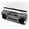 Reproductor de casete portátil Soundmaster SRR80TI con DAB+ y FM, pantalla LCD, 3 W RMS, conexión de auriculares de 3,5 mm, alimentación por pilas/230V