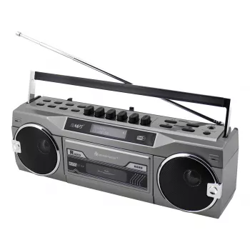 Reproductor de casete portátil Soundmaster SRR80TI con DAB+ y FM, pantalla LCD, 3 W RMS, conexión de auriculares de 3,5 mm, alimentación por pilas/230V