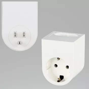 Adaptador de enchufe de viaje REV 0020440803 para tomas de EE. UU., blanco