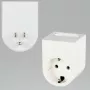 Adaptador de enchufe de viaje REV 0020440803 para tomas de EE. UU., blanco