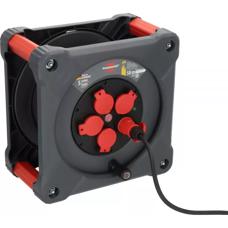 Regleta de enchufes Brennenstuhl KA 5100 5 tomas AC 50 m Negro Rojo Plata