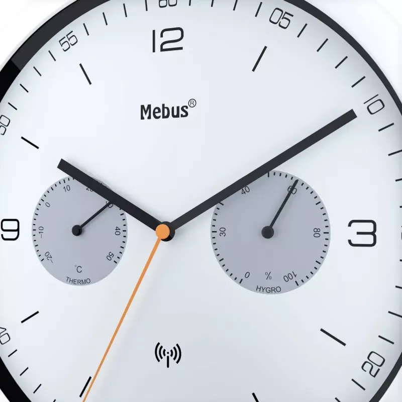 Reloj de pared/sobremesa Mebus 52826 redondo negro gris blanco
